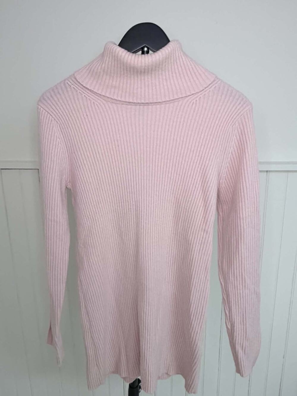 Banana Republic Pink Ribbed Turtleneck Sweater — Women’s M
